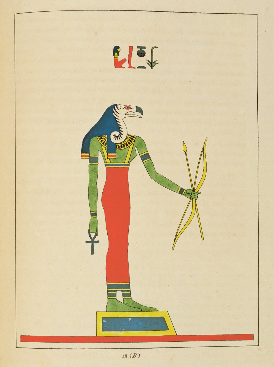 Gudinnen Nekhbet, illustrasjon fra Egyptian Pantheon: samling av mytologiske karakterer fra det gamle Egypt av Jean-Francois Champollion, utgitt 1823-25 av Leon Jean Joseph Dubois