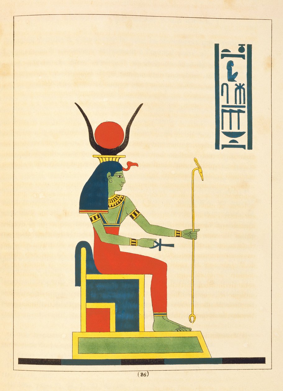 Gudinnen Nut, illustrasjon fra Pantheon egyptien: samling av mytologiske karakterer fra det gamle Egypt av Jean-Francois Champollion, utgitt 1823-25 av Leon Jean Joseph Dubois