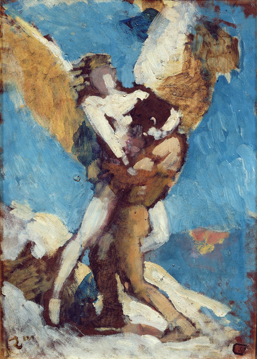 Jacob Wrestling with the Angel, ca. 1876 av Leon Joseph Florentin Bonnat