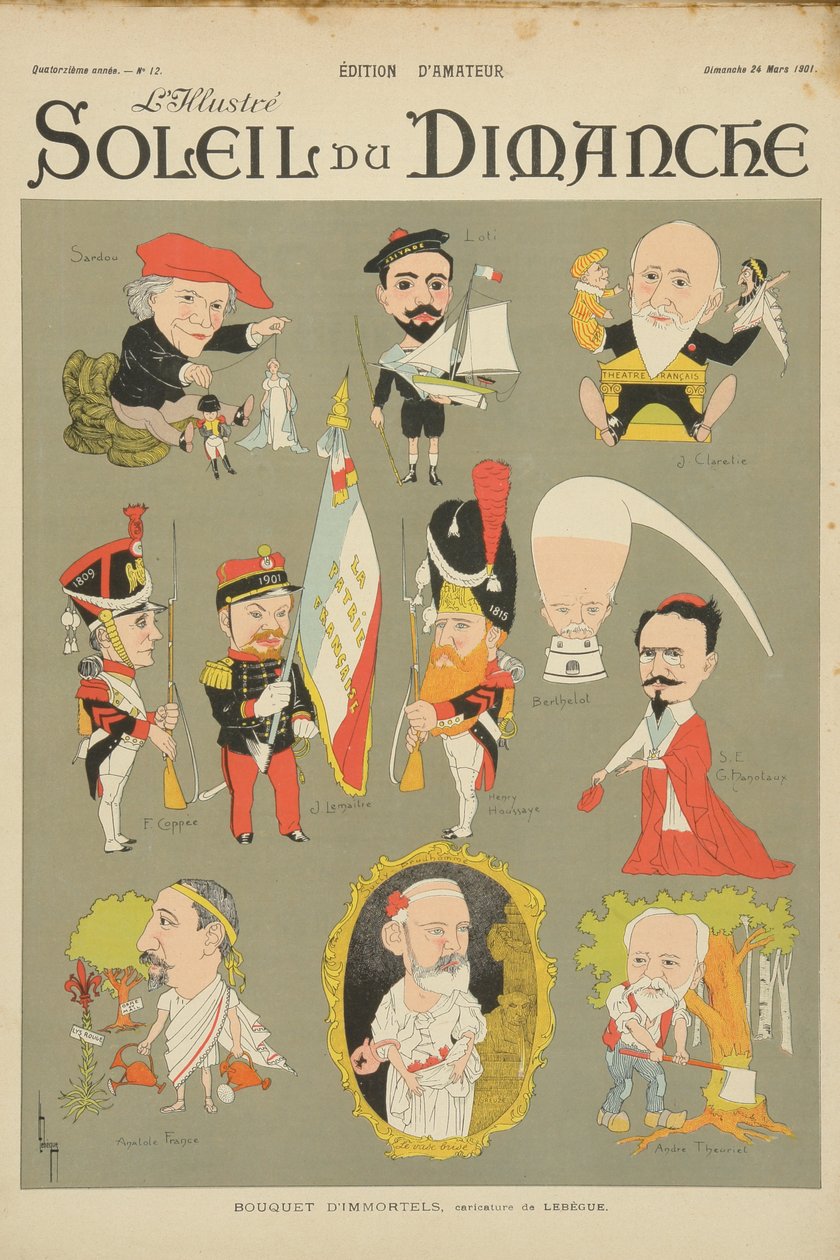 Karikatur av medlemmer av Academie Francaise, fra forsiden av 