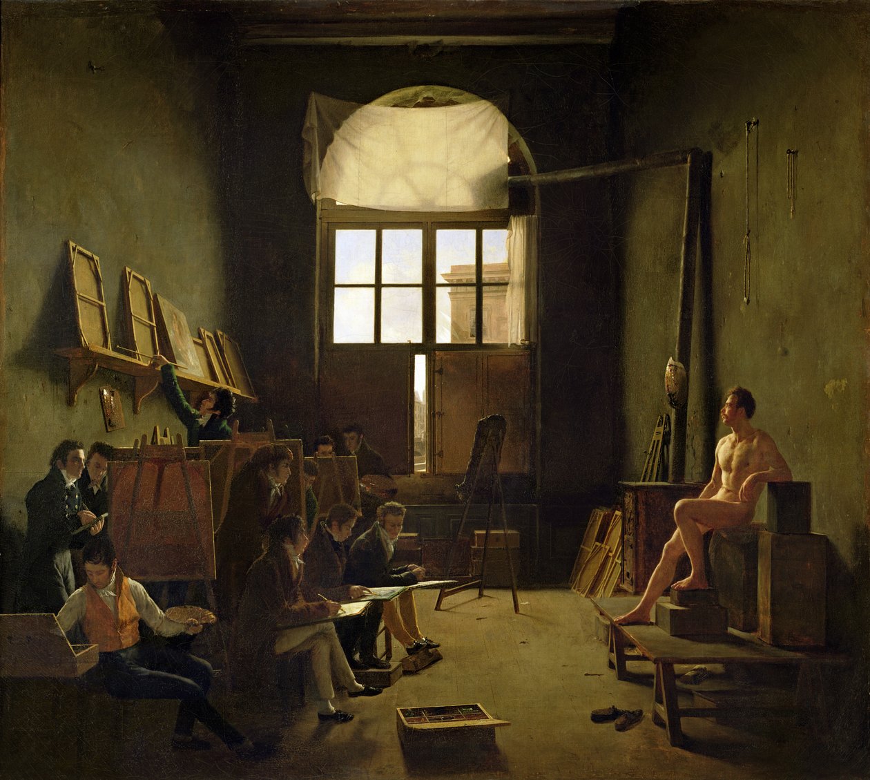 Davids verksted, 1814 av Leon Mathieu Cochereau