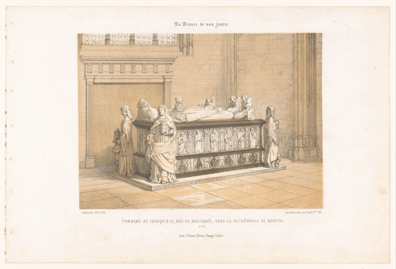 Graven til François II av Bretagne i Nantes, katedralen Tombeau de François II, duc de Bretagne, dans la cathédrale de Nantes (tittel på objekt) Contemporary France (serietittel) La France de nos jours (serietittel på objekt) av Leon Auguste Asselineau