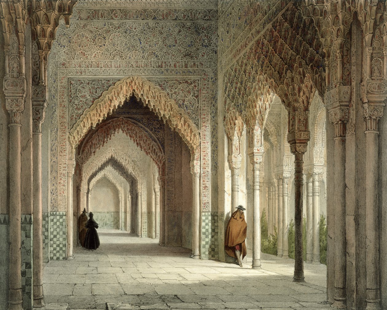 Rettssalen i Alhambra, Granada, 1853 av Leon Auguste Asselineau