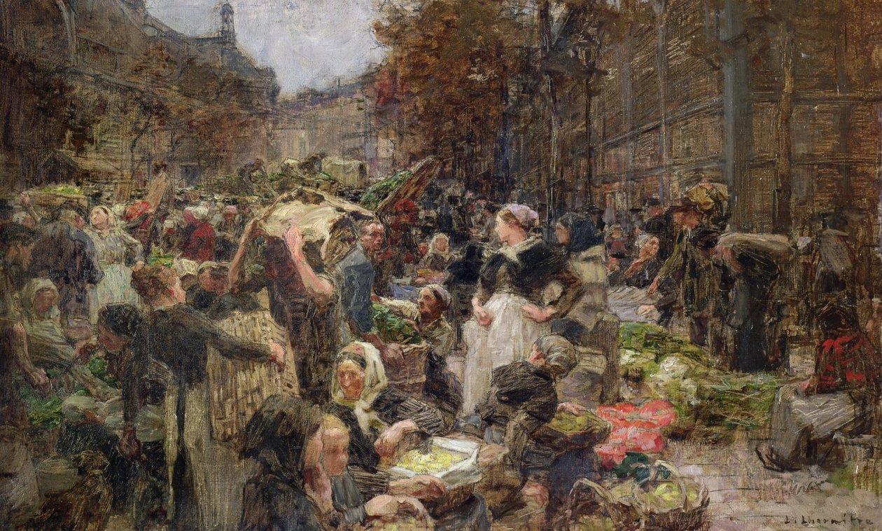 Les Halles, studie for et maleri for Salon des Lettres på Hotel de Ville, Paris, bestilt i 1889 av Leon Augustin Lhermitte