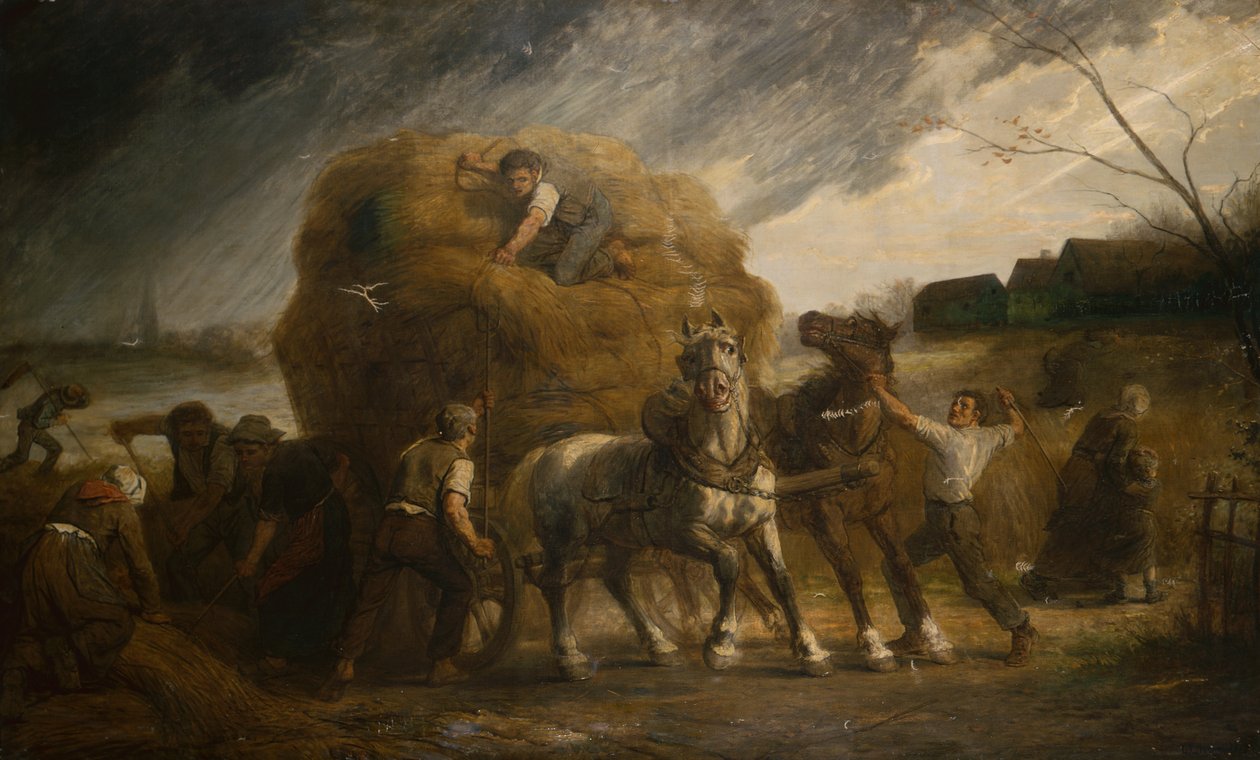 The Approaching Storm (olje på lerret) av Leon Augustin Lhermitte