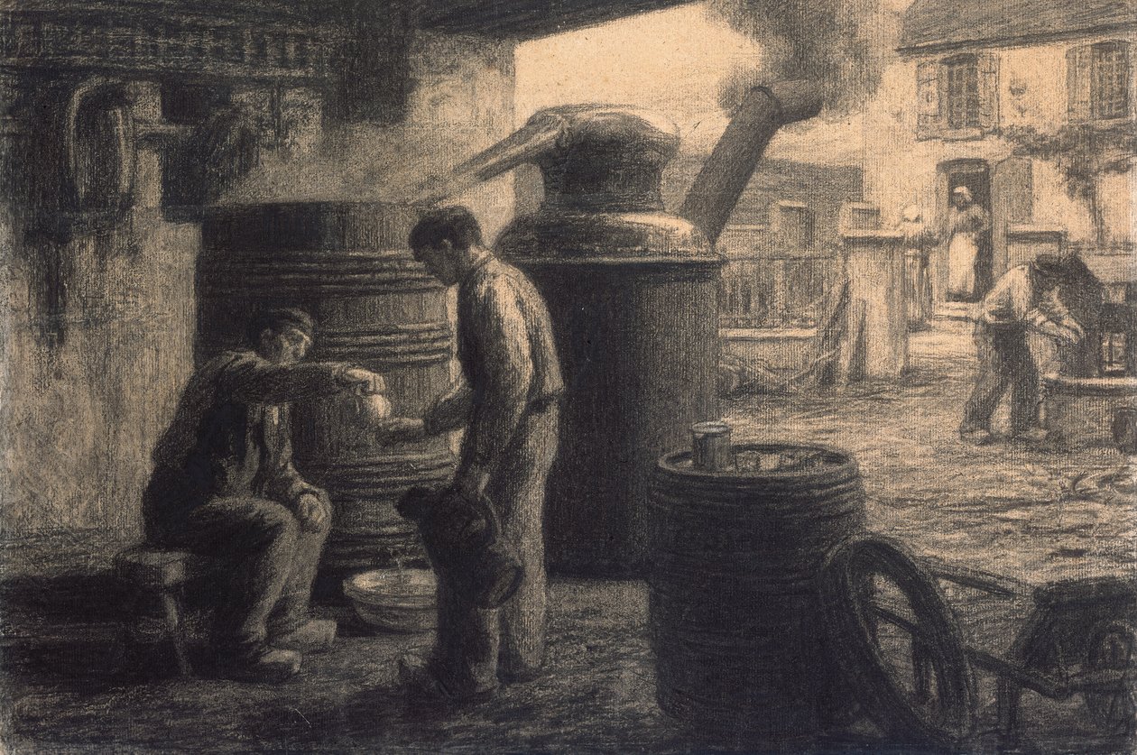 Destilleriet; The Tasters of Eau-de-Vie-de-Marc eller The Still, ca. 1872 av Leon Augustin Lhermitte