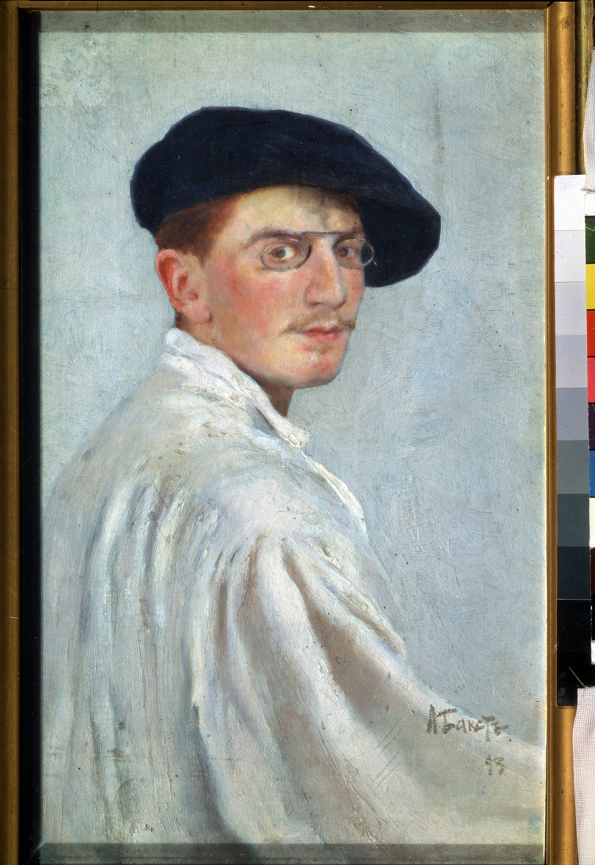 Selvportrett. Maleri av Leon Bakst (1866-1924). Olje på lerret, 34 x 21 cm av Leon Bakst