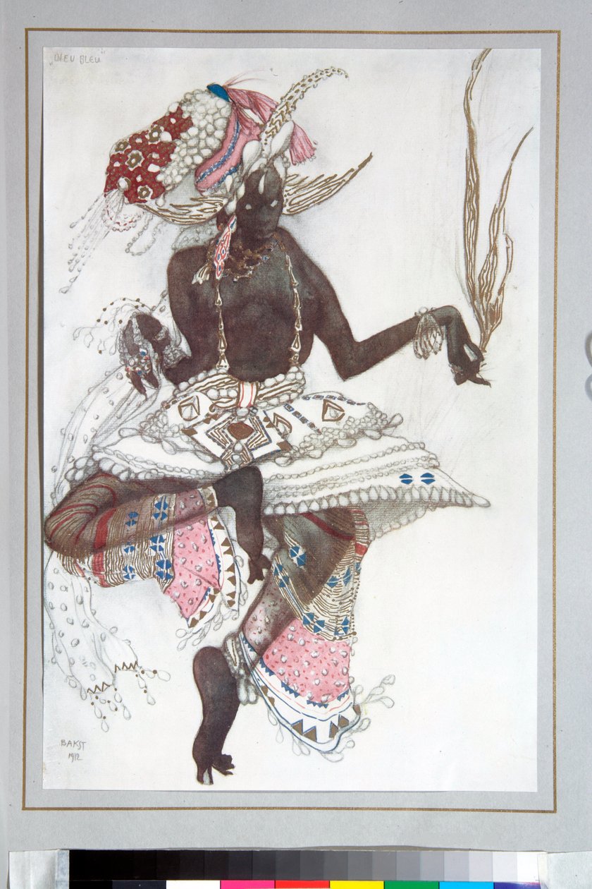 Ballets russes - Kostyme designet av Leon Bakst (1866-1924) for balletten ""The Blue God"" av Michel Fokine av Leon Bakst