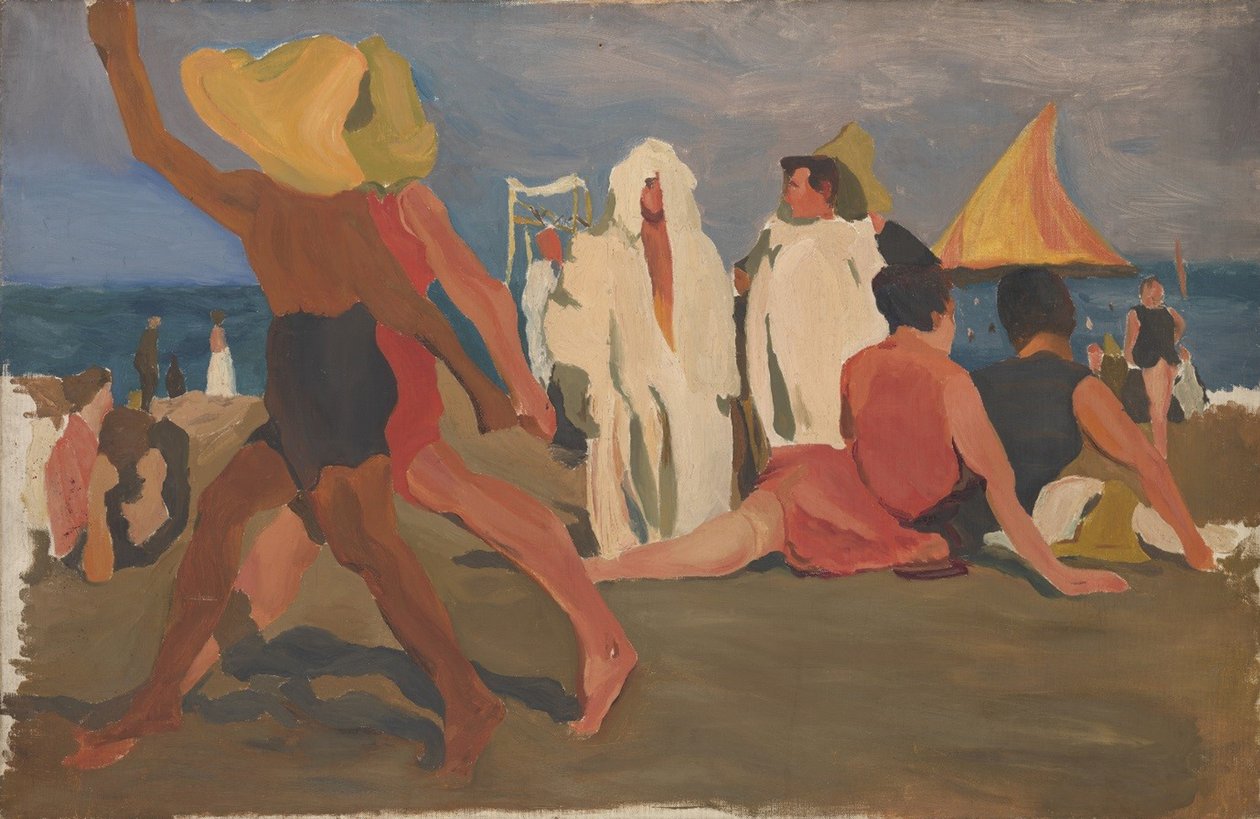 Badende på Lido, Venezia Serge Diaghilev og Vaslav Nijinsky på stranden av Leon Bakst