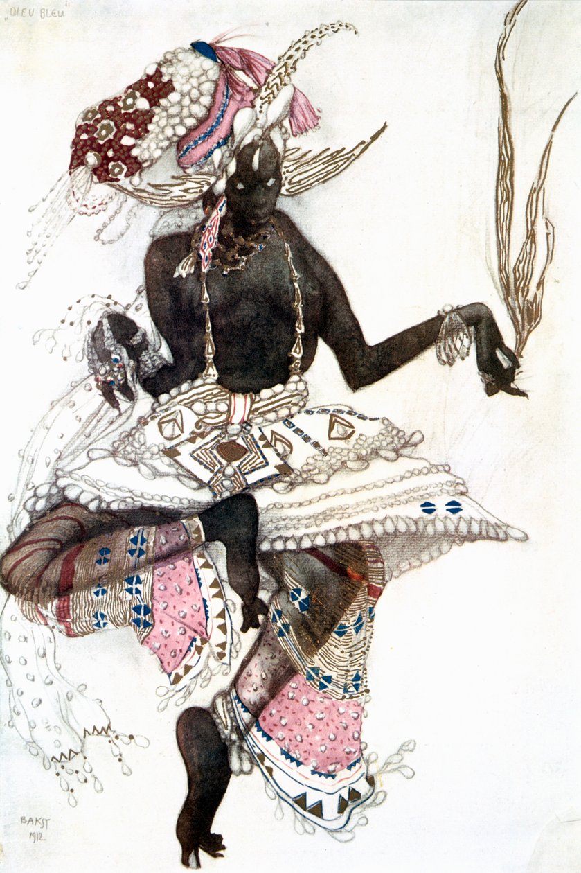 Bayadere kostymedesign for Le Dieu Bleu The Blue God, 1911 av Leon Bakst