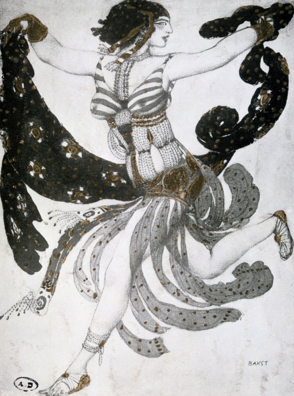 Cleopatra, ballettkostymedesign, 1909 av Leon Bakst