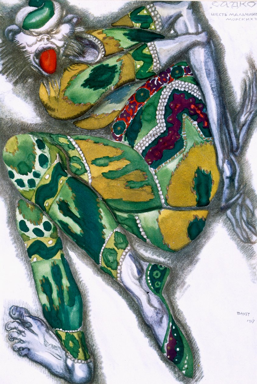 Kostymedesign for Seefenfel, fra Sadko av Leon Bakst