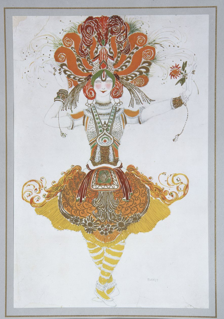 Kostymedesign for Tamara Karsavina i balletten The Firebird L
