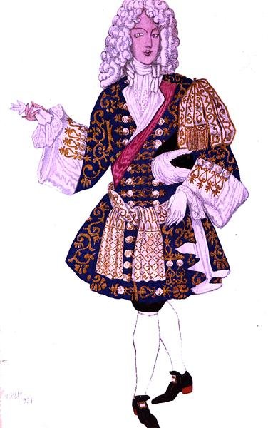 Kostymedesign til The English Bridegroom, fra Tornerose av Leon Bakst