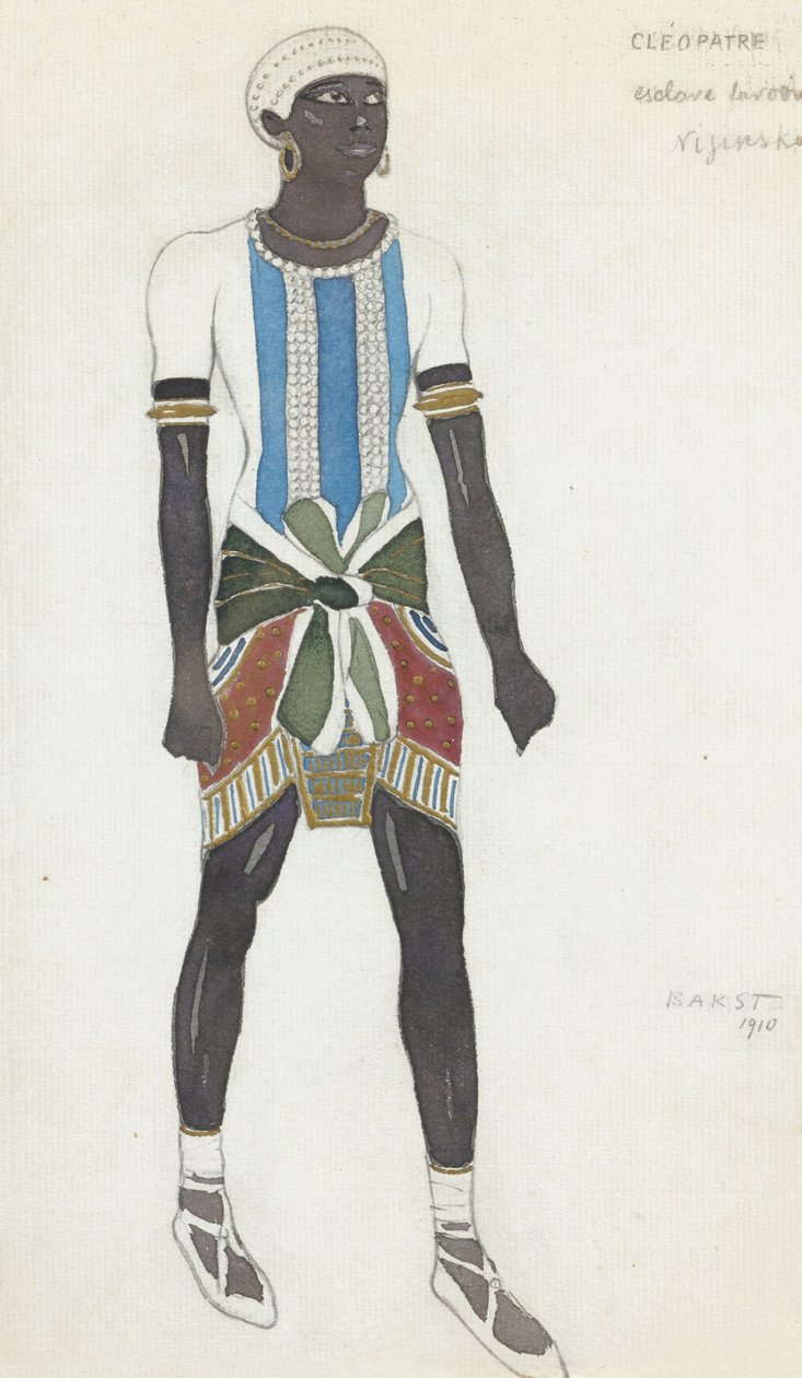 Kostymedesign for Vaslav Nijinsky i balletten Cleopatra av A. Arensky, 1910 av Leon Bakst