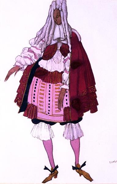 Kostymedesign for en hoffmann ved dåpen, fra Tornerose av Leon Bakst