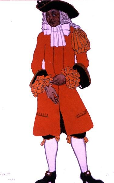 Kostymedesign for en Huntsman, fra Sleeping Beauty av Leon Bakst