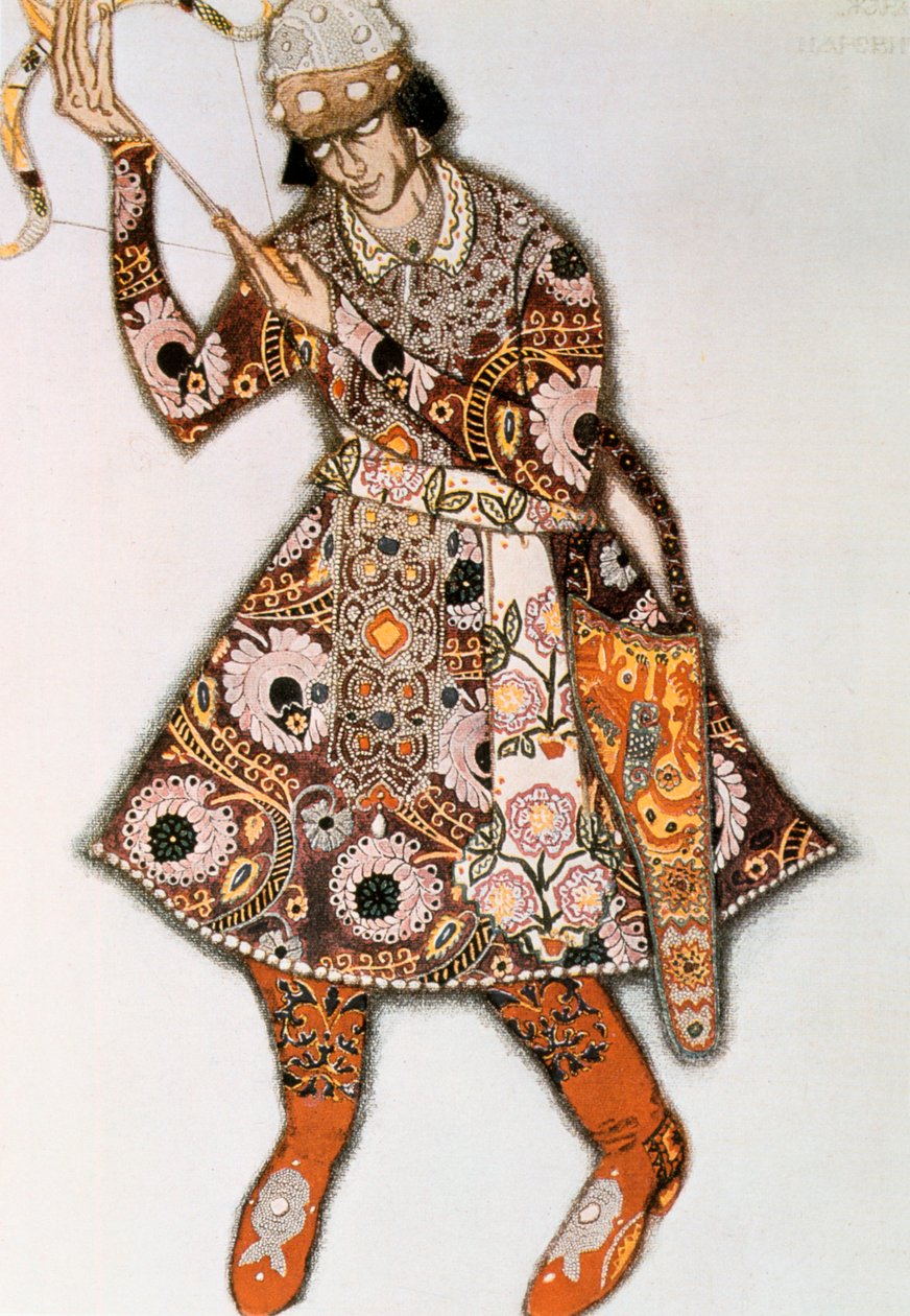 Kostymedesign for en ballett av Igor Stravinsky, 1913 av Leon Bakst