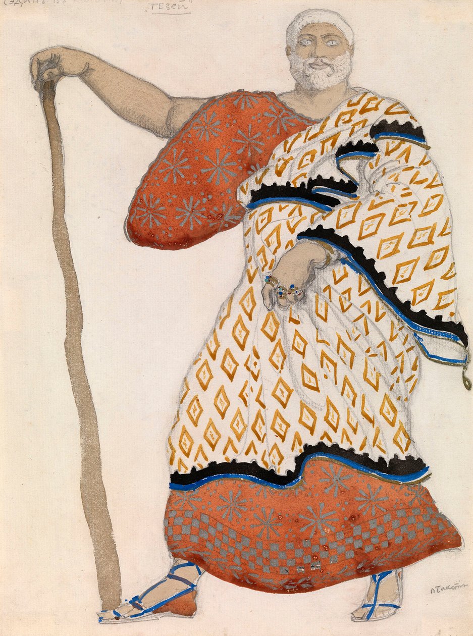 Kostymedesign for drama Oedipus at Colonus av Sophocles av Leon Bakst