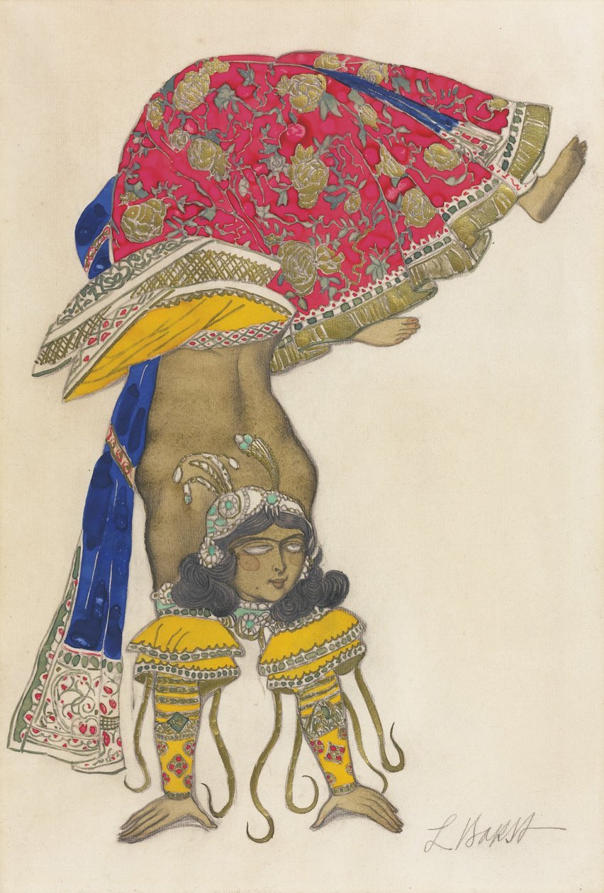 Kostymedesign for Ballet Blue God av R. Hahn, 1912 av Leon Bakst