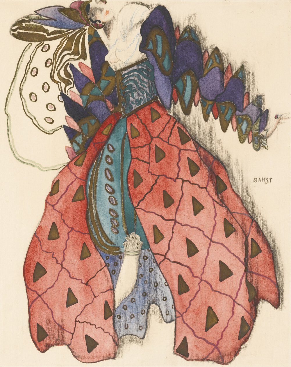 Kostymedesign for Balletten La Légende de Joseph av R. Strauss av Leon Bakst