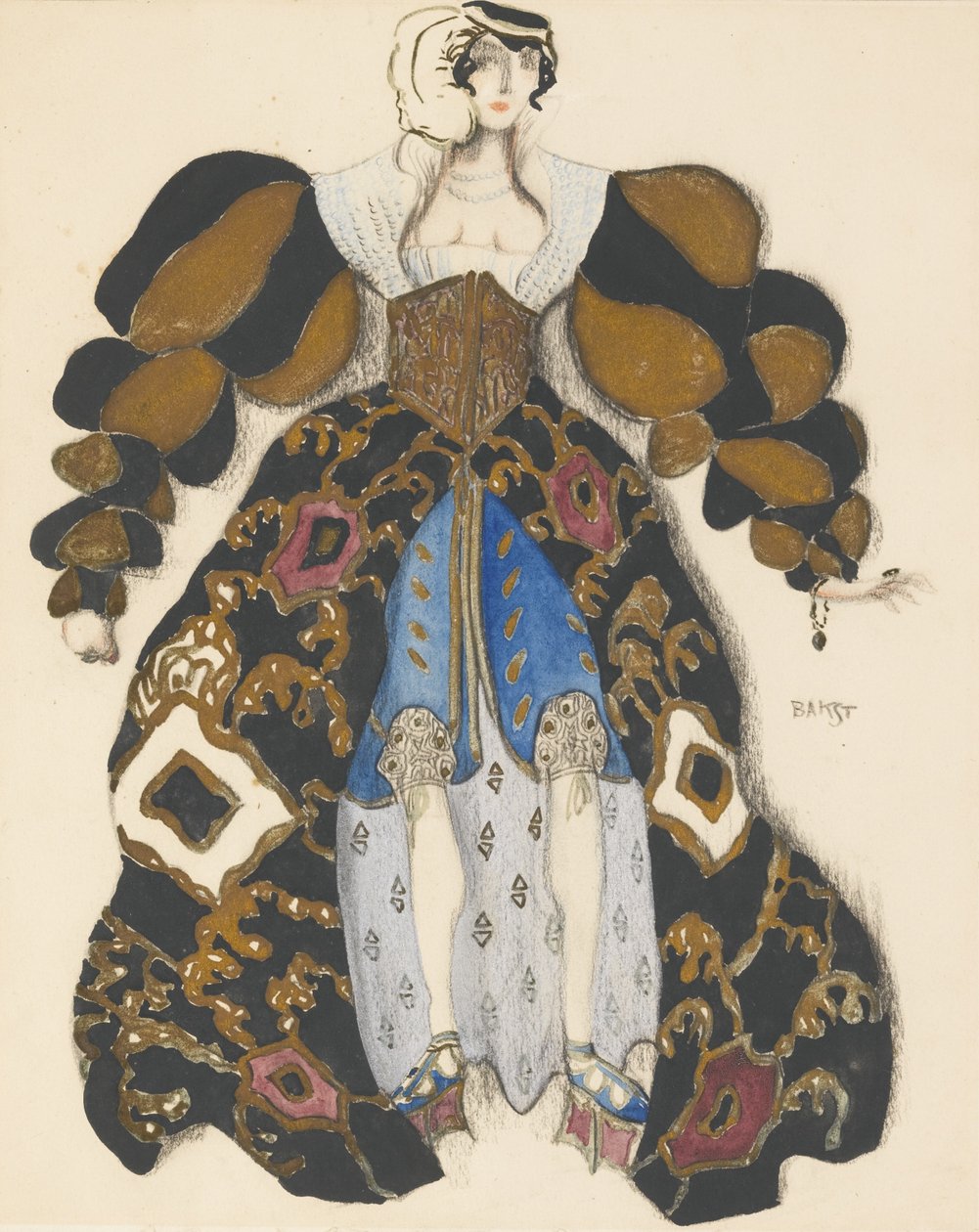 Kostymedesign for Balletten La Légende de Joseph av R. Strauss av Leon Bakst