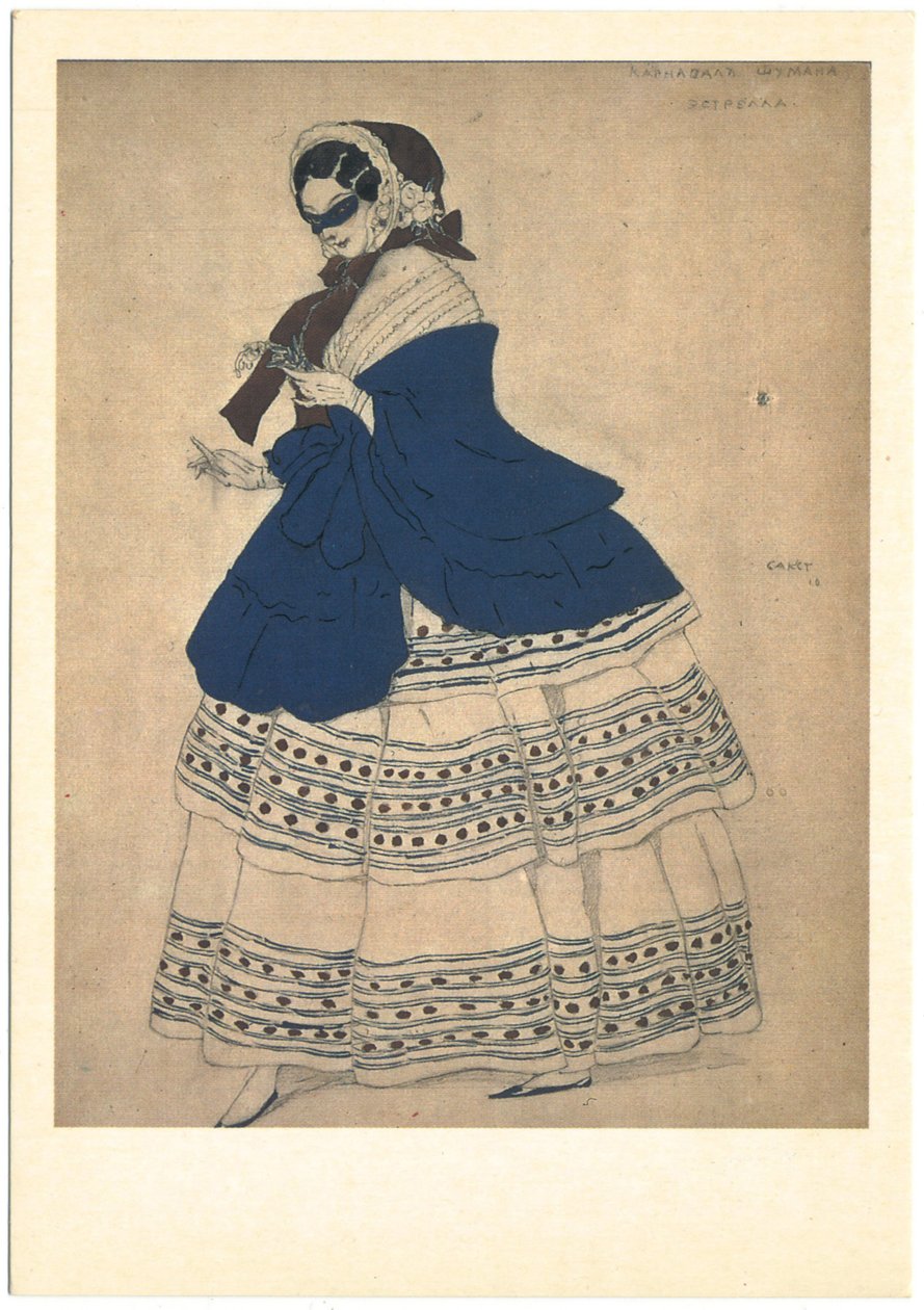 Kostymedesign for balletten Carnaval av R. Schumann, 1910 av Leon Bakst