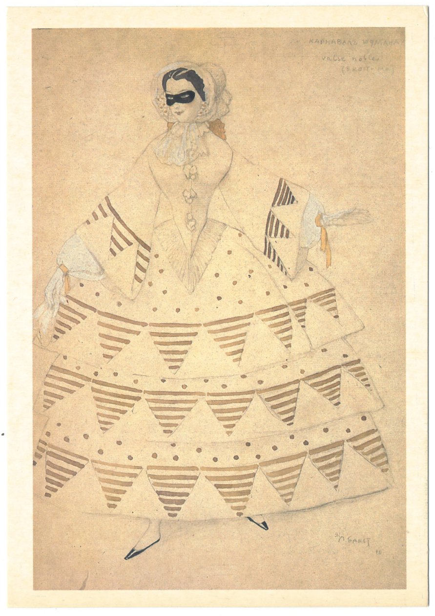 Kostymedesign for balletten Carnaval av R. Schumann, 1910 av Leon Bakst