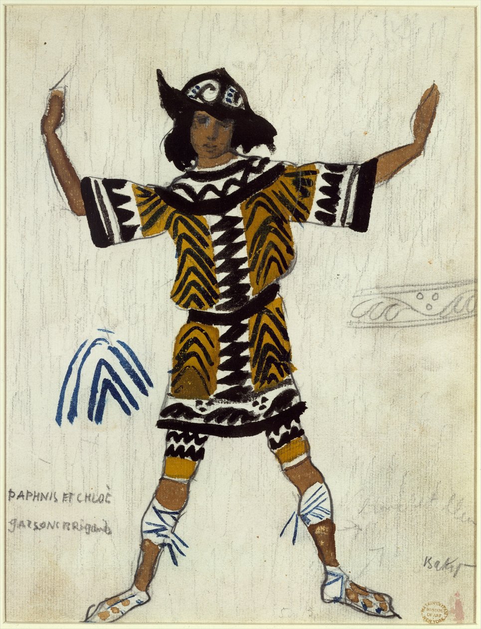 Kostymedesign for balletten Daphnis et Chloé av M. Ravel, 1912 av Leon Bakst