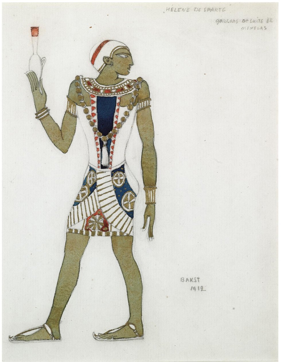 Kostymedesign for balletten Hélène de Sparte av E. Verhaeren og D. de Séverac, 1912 av Leon Bakst