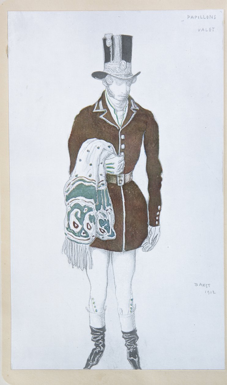 Kostymedesign for balletten Les Papillons av Robert Schumann, 1912 av Leon Bakst