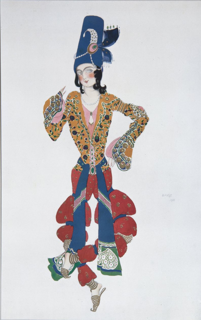 Kostymedesign for balletten Sheherazade av N. Rimsky-Korsakov, 1910 av Leon Bakst
