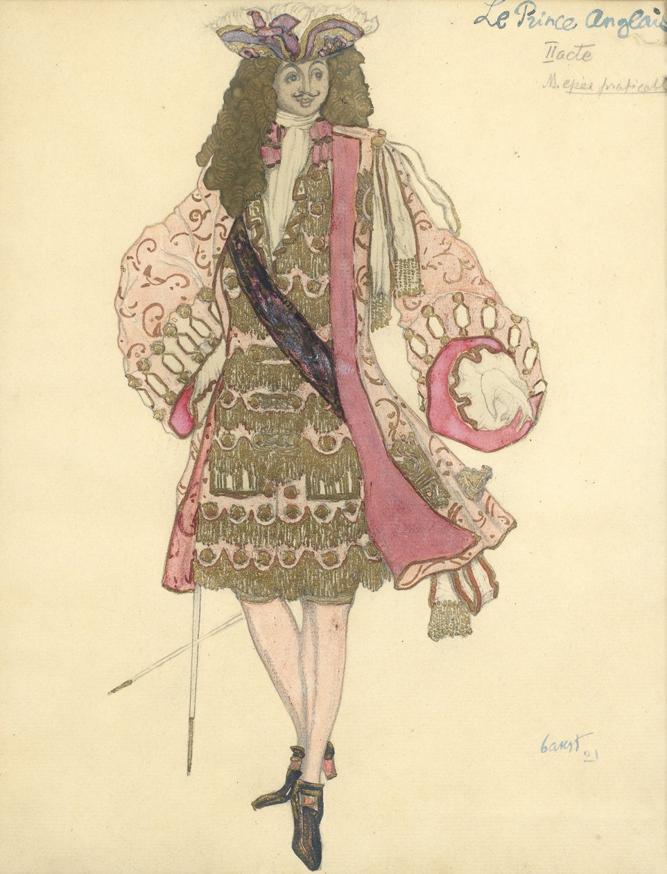 Kostymedesign for balletten Sleeping Beauty av P. Tchaikovsky av Leon Bakst