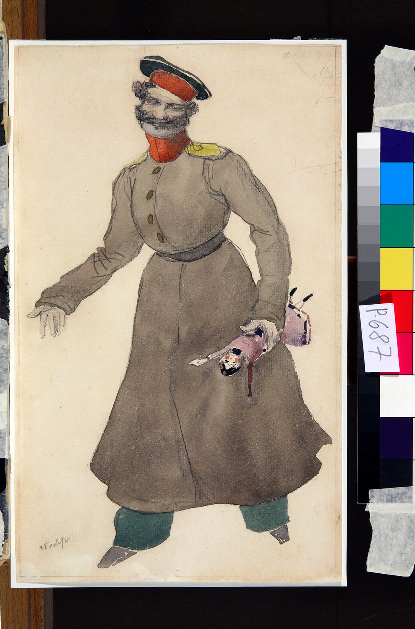 Kostymedesign for balletten The Fairy Doll av J. Bayer av Leon Bakst