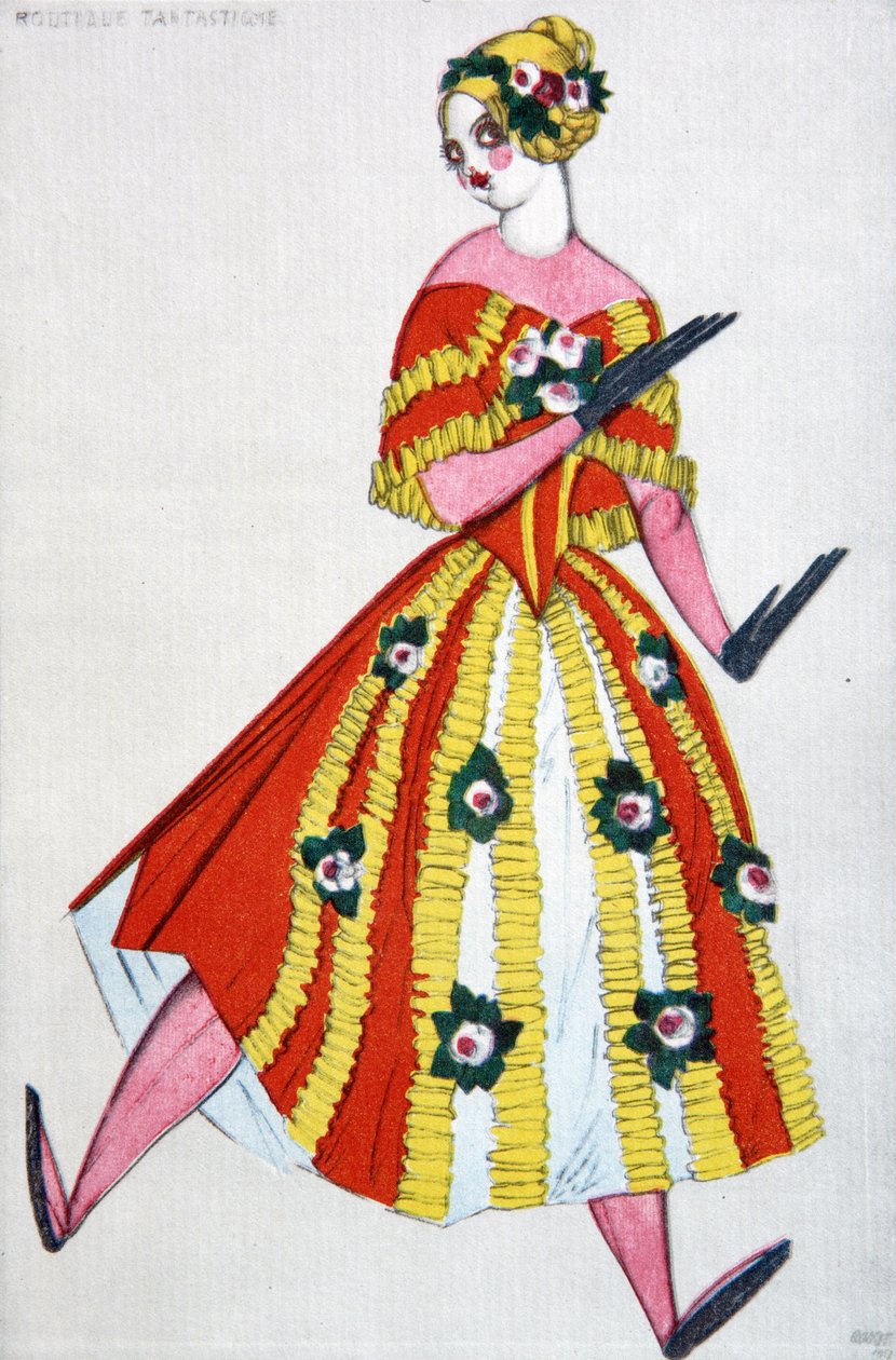 Kostymedesign for balletten The Magic Toy Shop av G. Rossini, 1919 av Leon Bakst