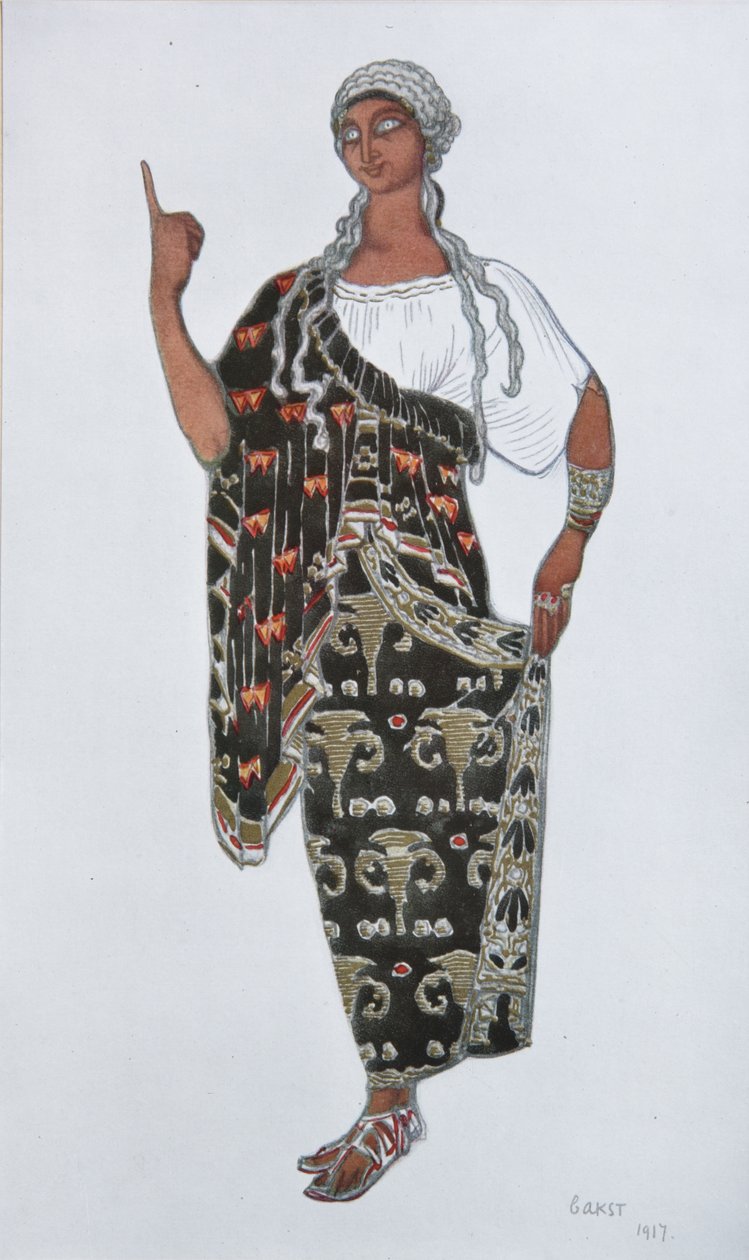 Kostymedesign for operaen Fedra av Ildebrando Pizzetti, 1917 av Leon Bakst