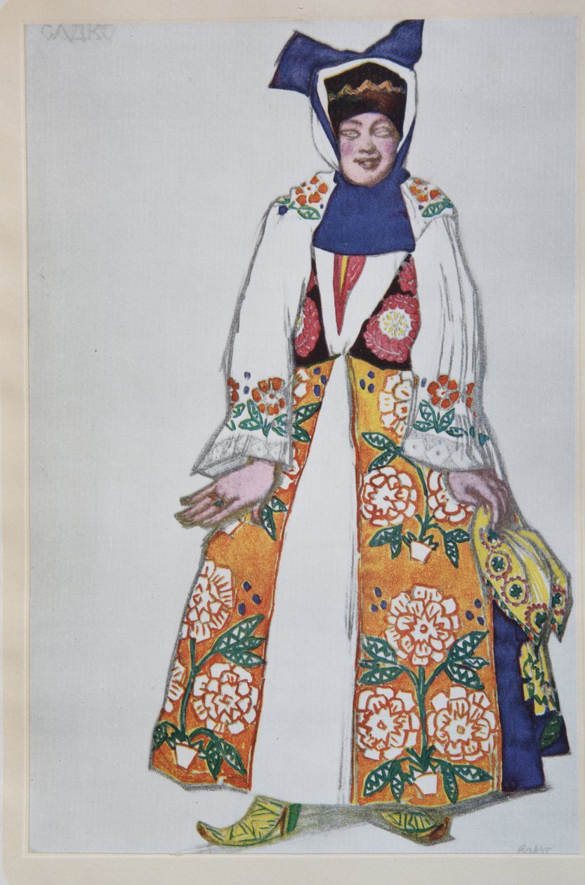 Kostymedesign for operaen Sadko av N. Rimsky-Korsakov, 1917 av Leon Bakst