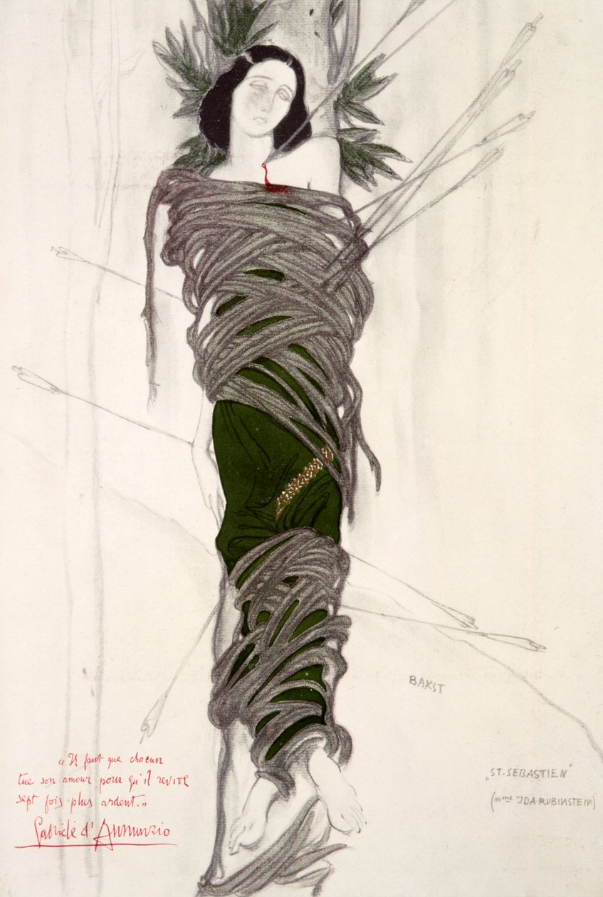 Kostymedesign for ballettdanseren Ida Rubinstein, 1911 av Leon Bakst