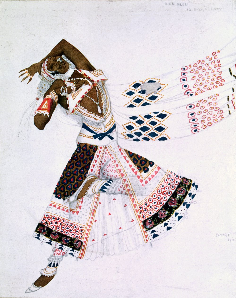 Kostymedesign fra The Blue God, 1911 av Leon Bakst