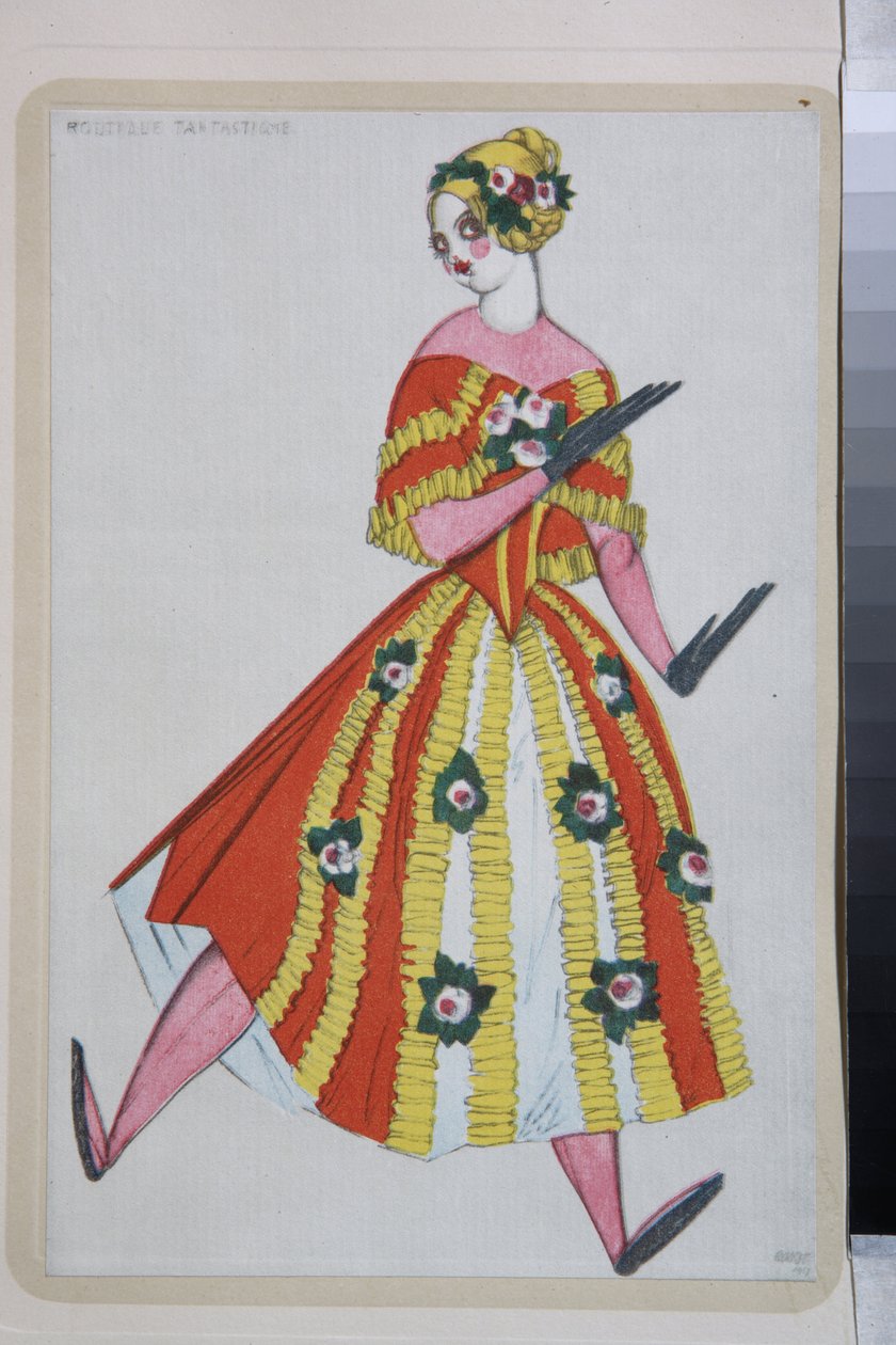 Kostyme til balletten "La Boutique Fantasque" regissert av Gioachino Rossini av Leon Bakst