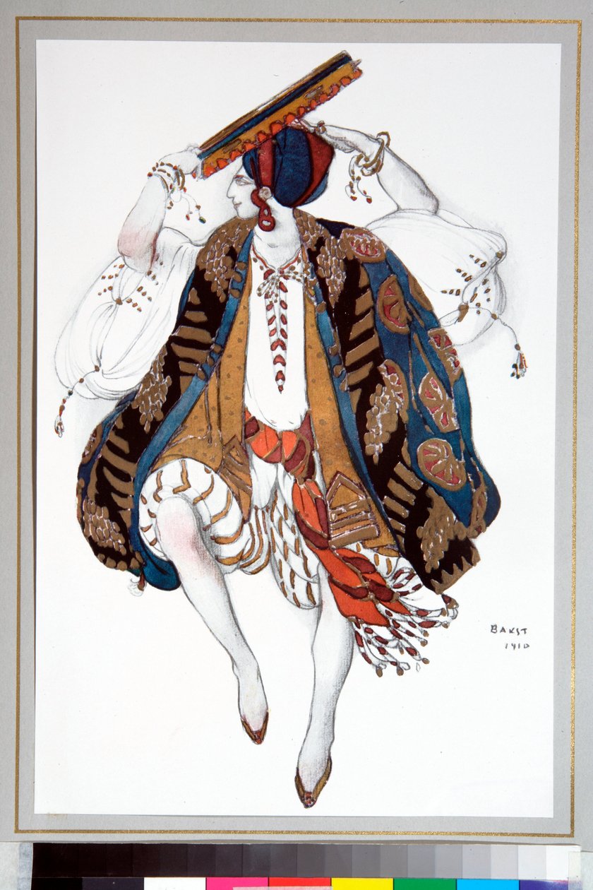 ""Jewish Dancer"" Kostyme designet av Leon Bakst (1866-1924) for balletten ""Cleopatre"" av Ballets Russes av Leon Bakst
