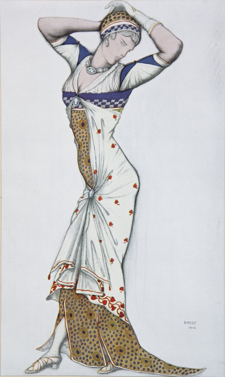 Design av en moderne kjole, 1910-tallet av Leon Bakst