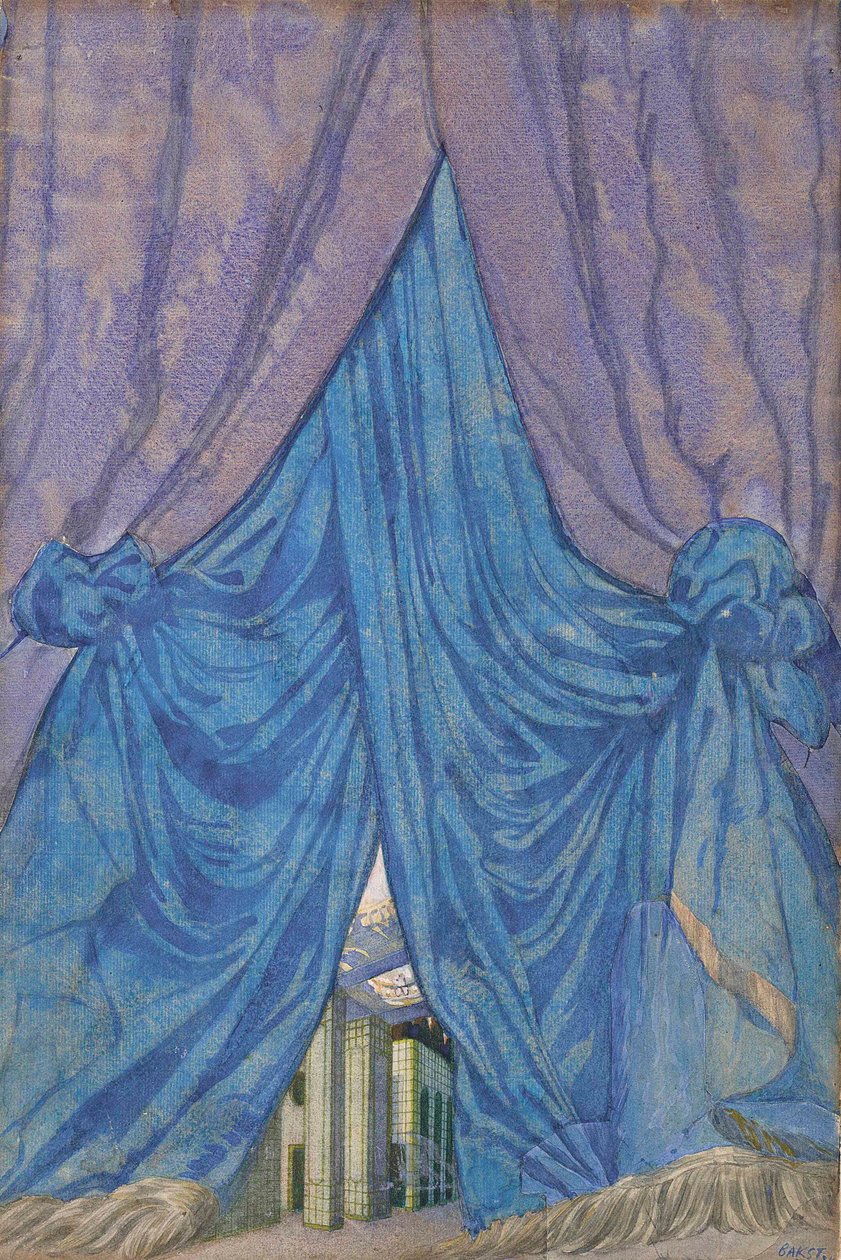 Design av gardin for balletten Sleeping beauty av P. Tchaikovsky, 1921. av Leon Bakst