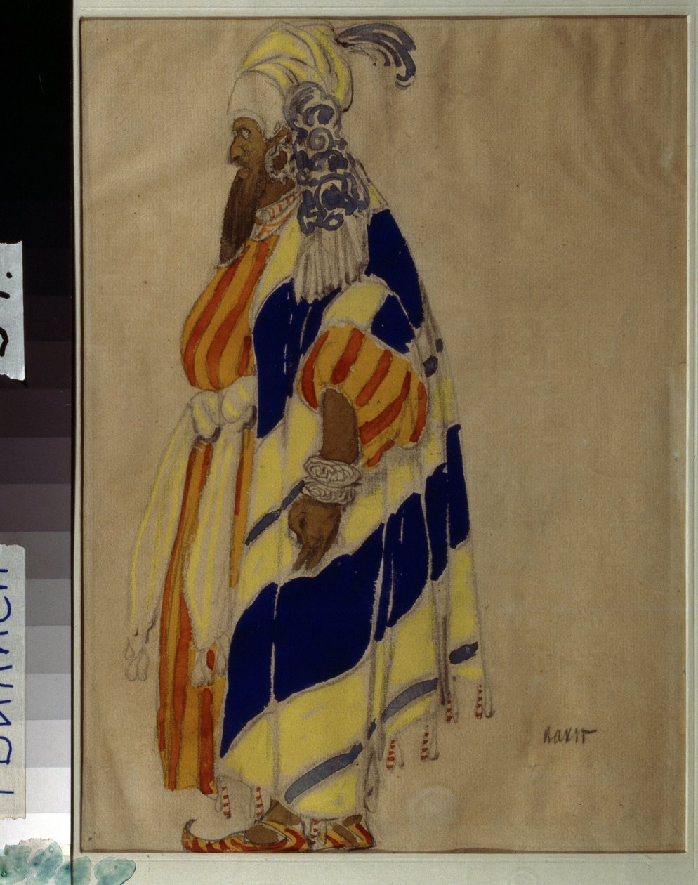 Dessin de costume pour le ballet ""Islamey"" de Mily (Mili, Milli) Alexeyevich Balakirev (1837-1910). Dessin de Leon Bakst (1866-1924). Tempera sur papier State Georgian Art Museum, Tiflis (Tbilisi). av Leon Bakst