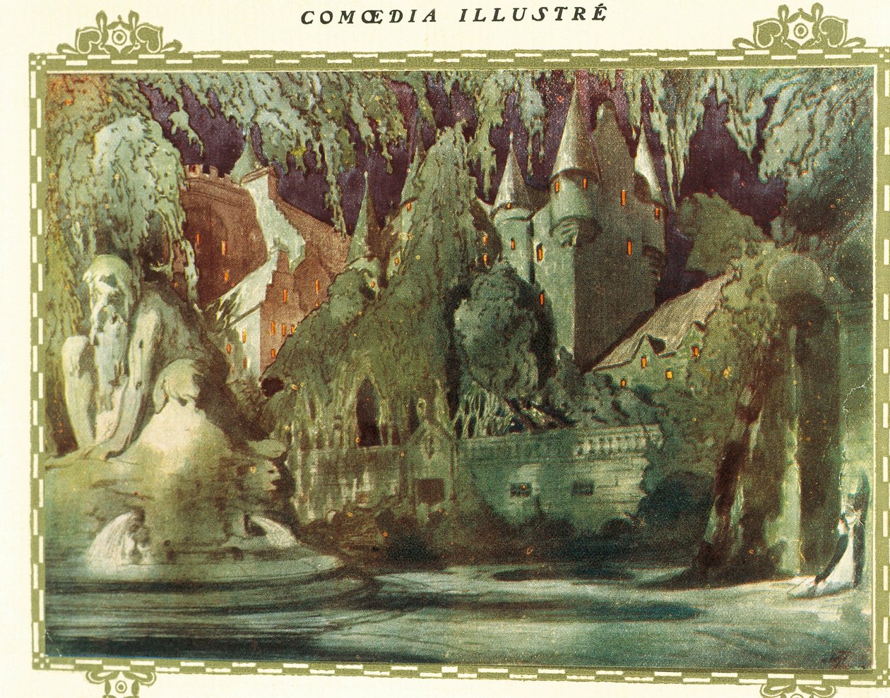 Frankrike, Paris, Scene fra Boris Godunov av Modest Petrovic Musorgskij av Leon Bakst