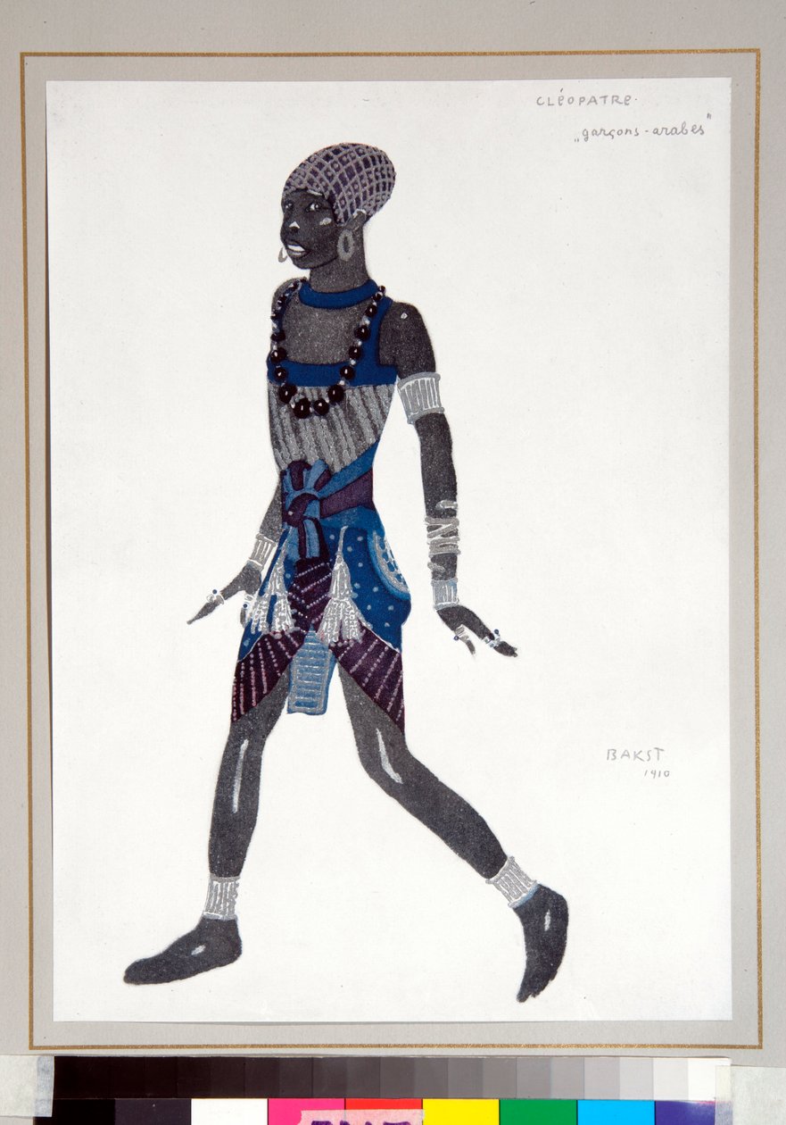""Ung arabisk gutt"" Kostyme designet av Leon Bakst (1866-1924) for balletten ""Cleopatre"" av Ballets Russes av Leon Bakst