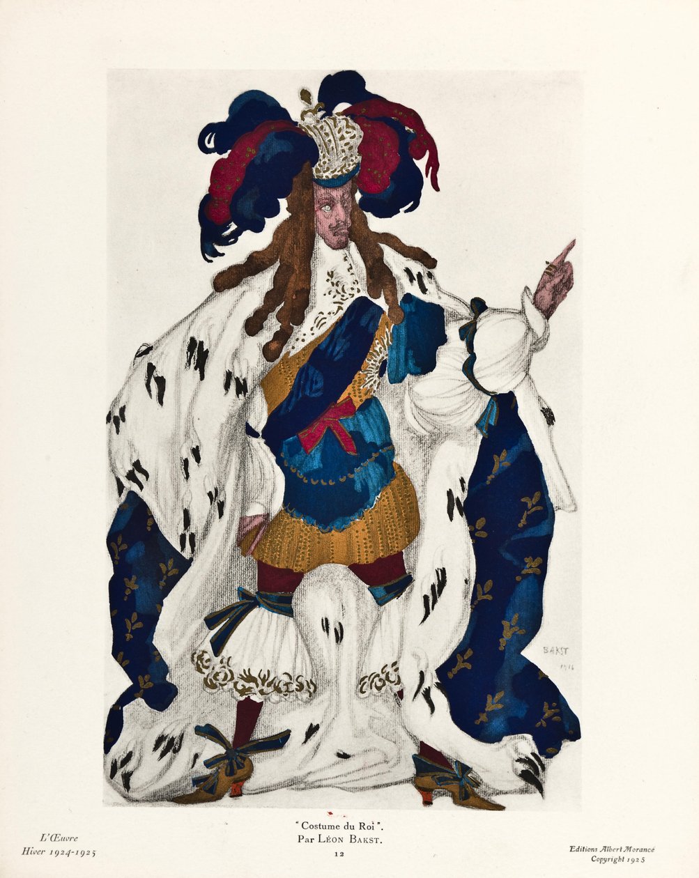 Konge. Kostymedesign for balletten Sleeping Beauty av P. Tchaikovsky, 1921 av Leon Bakst