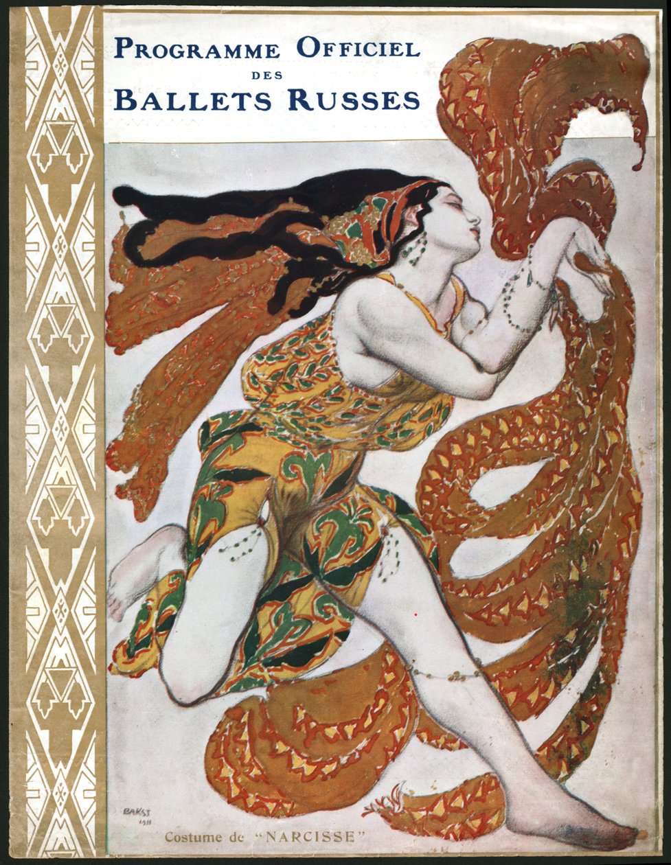 Narcissus av Les Ballets Russes. (Illustrasjon av Leon Bakst