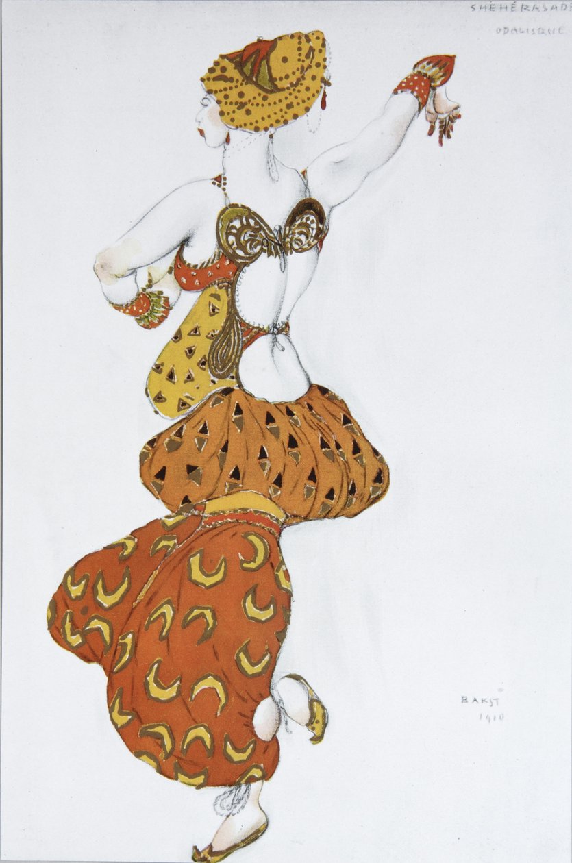 Odalisque. Kostymedesign for balletten Sheherazade av N. Rimsky-Korsakov, 1910 av Leon Bakst