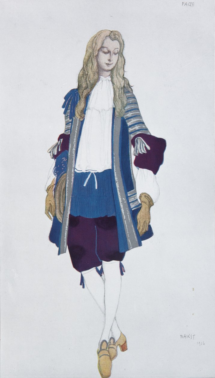 Side de la prinsesse. Kostymedesign for balletten Sleeping Beauty av P. Tchaikovsky, 1916 av Leon Bakst